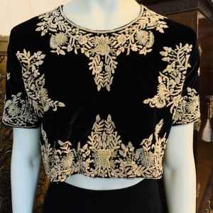 Guldbroderad Sammetstop