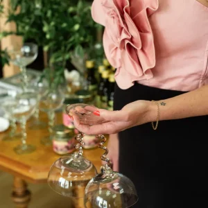 Spiral Drinkglas Rosa Från &Klevering – Elegant Rosa Spiralfot