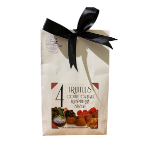 4 Tryfflar Kaffe, Karamell, Havssalt & Hallon