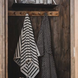 Badhandduk Svart randig