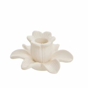 Ljusstake Deanne Flower, vit