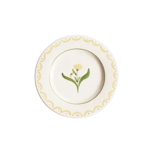 Cottage flower assiett - Gul 22 cm