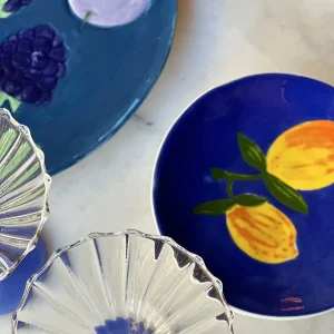 Citronassiett Blå Från &Klevering – Dekorativ Stengods Tallrik