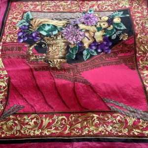 Vintage Sidenscarf med Blomsterprakt No7