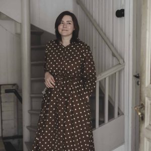 Annie dot dress- brun