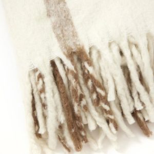 Pläd Check Mohair Beige 130×170 cm