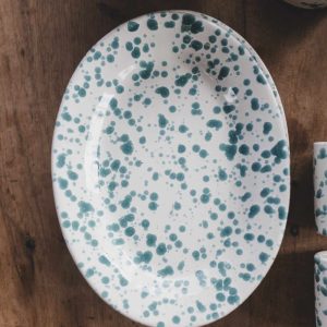 Ovalt fat “spruzzi” verde 25cm