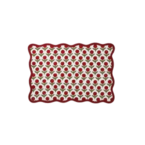 Scallop Flower Quiltad Bordstablett - Röd 33x48 cm