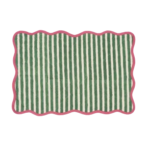 Scallop Quiltad Bordstablett - Grön 34x48 cm