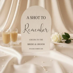 A Shot To Remember - En akrylskylt för fest och glädje