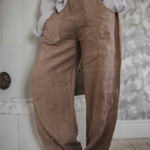 Box mood linen pants – safari