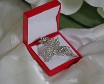 Antik Silverbrosch med paste. No1