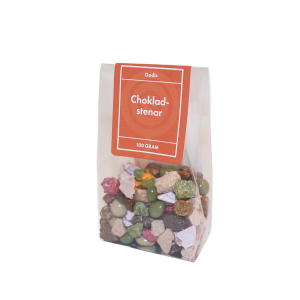 Choklad stenar i ståpåse