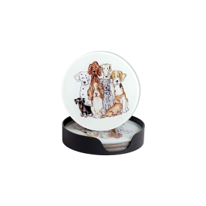 Glasunderlägg hund  Ø10cm