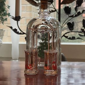 1985 års julkaraff från Holmegaard med Snapsglas