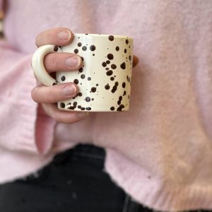 Kopp Spruzzi Brun – Handgjord Kaffekopp i Keramik