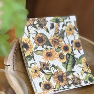 Disktrasa Solros – Miljövänlig trasa med blommönster