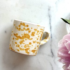 Kopp Spruzzi Gul Handgjord Keramikkopp Från Italien