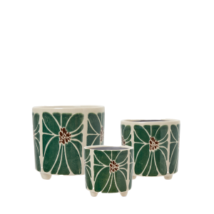 LARA Kruka Vit/Grön