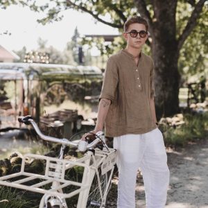 Linneskjorta light brown – unisex