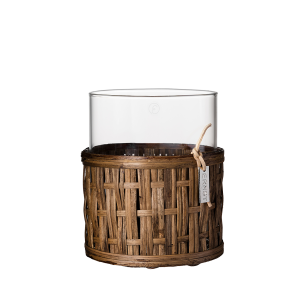 Lykta/vas d10 h12 cm Mörkbrun