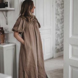 Milli singoalla linen dress – camel