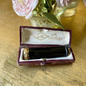 Antikt Cigarrmunstycke i Guld och Bärnsten No1
