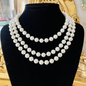 Vintage Pärlhalsband med tre rader No6