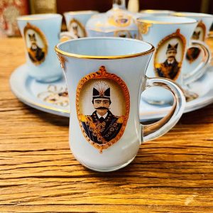 Te / Kaffeset i Opalglas med Dekor No1