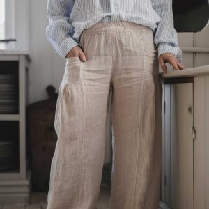 Wii cord pant linne – beige