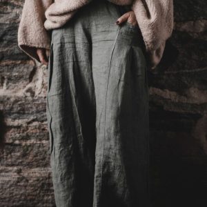 Wii cord pant linne – grön